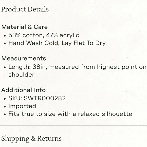 NWOT Natural Life Abigail Duster Cardigan Crochet Open Knit Cotton Blend Boho - Picture 5 of 14